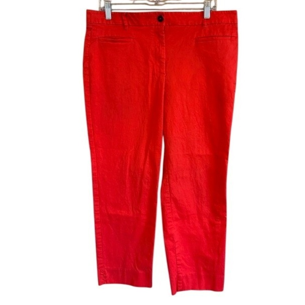 Ann Taylor Women's Red Cropped Capri Chino Stretch Pants 12